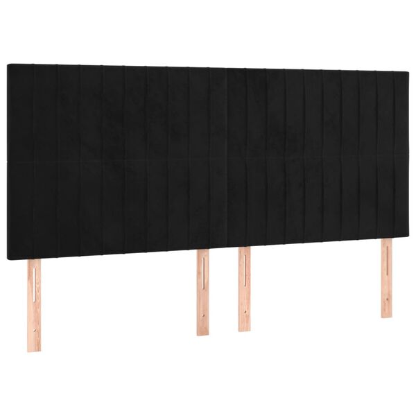vidaXL T&ecirc;te de lit Noir 200x5x118/128 cm Velours