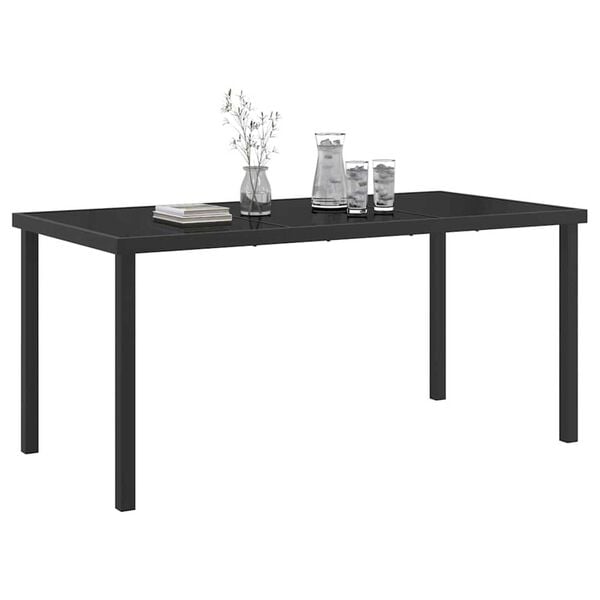 vidaXL Table de Jardin Noir 160 x 80 x 73 cm Teck massif