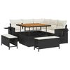 vidaXL Ensemble de canap&eacute; de jardin 8 pc Noir polyrotin