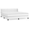 vidaXL Sommier &agrave; lattes de lit avec matelas Blanc 180x200cm Similicuir