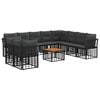 vidaXL Ensemble de canap&eacute;s d'ext&eacute;rieur 11 pcs Noir et Gris fonc&eacute;