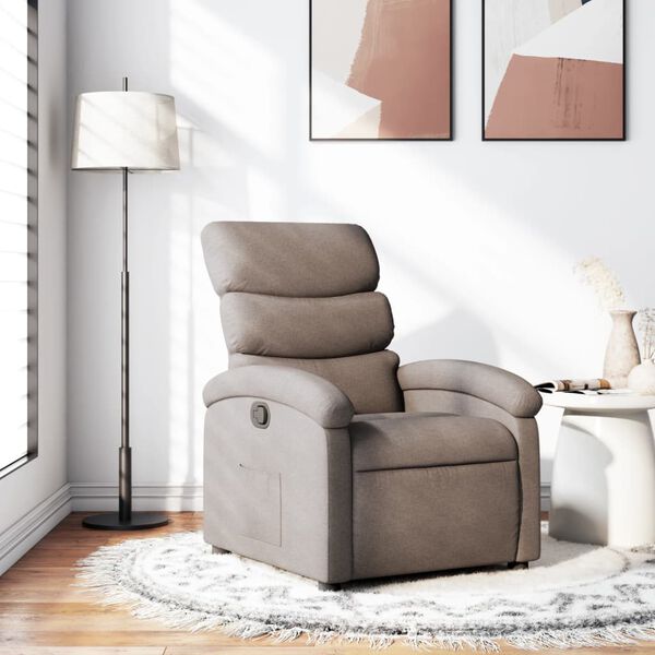 vidaXL Fauteuil inclinable Taupe Tissu