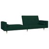 vidaXL Canap&eacute;-lit &agrave; 2 places avec deux oreillers Vert fonc&eacute; Velours