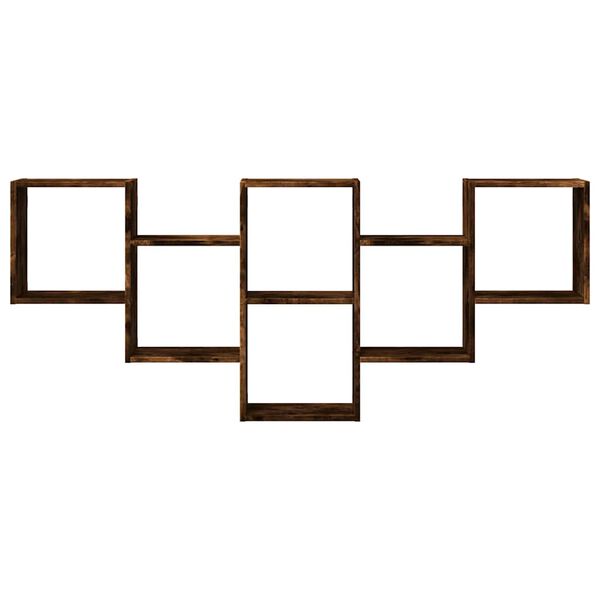 vidaXL &Eacute;tag&egrave;re murale ch&ecirc;ne fum&eacute; 159x18x66 cm bois d'ing&eacute;nierie