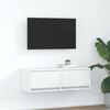 vidaXL Meuble TV blanc 80x31x25,5 cm bois d'ing&eacute;nierie