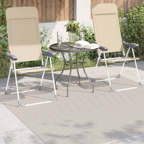 vidaXL Tapis de surface Carr&eacute; PALMERAS Cr&egrave;me 200 x 200 cm Polyester