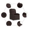 vidaXL Fauteuil inclinable Marron fonc&eacute; Tissu