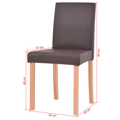 vidaXL Table et chaises 7 pcs Cuir synthétique Chêne Marron