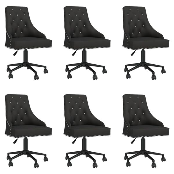 vidaXL Chaises pivotantes &agrave; manger lot de 6 Noir Velours