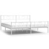 vidaXL Cadre de lit m&eacute;tal sans matelas et pied de lit blanc 183x213 cm