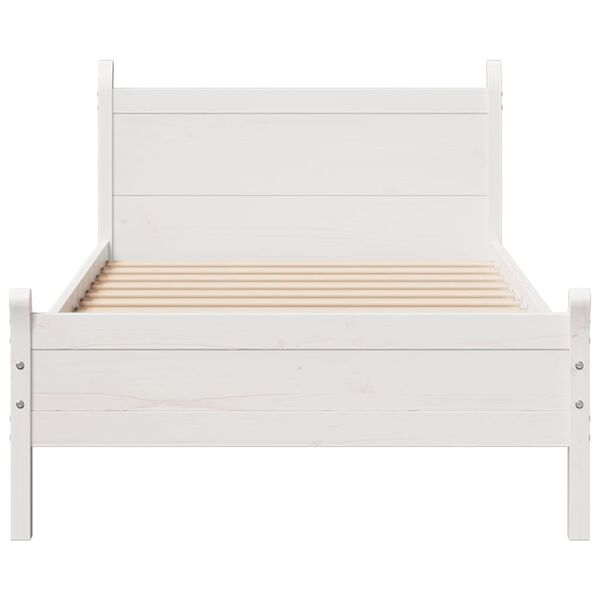 vidaXL Cadre de lit sans matelas blanc 90x190 cm bois de pin massif