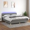 vidaXL Sommier &agrave; lattes de lit et matelas et LED Gris fonc&eacute; 180x200 cm