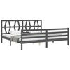 vidaXL Cadre de lit sans matelas gris 200x200 cm bois massif