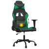 vidaXL Chaise de jeu de massage Noir et vert Similicuir
