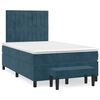 vidaXL Sommier &agrave; lattes de lit et matelas Bleu fonc&eacute; 120x200cm Velours