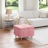 vidaXL Tabouret bouton avec coussin Rose 60 x 60 x 45 cm Velours