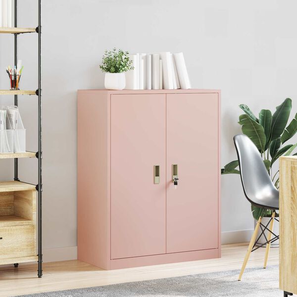 vidaXL Armoire de rangement Rose 80 x 40 x 105 cm Acier