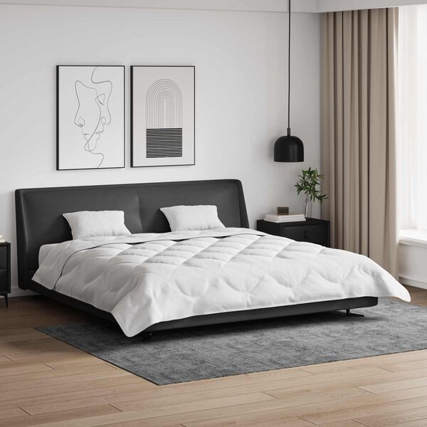 vidaXL Duvet d'&eacute;t&eacute; simple avec oreiller 3 pcs Blanc Microfibre