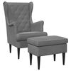vidaXL Fauteuil avec pouf 2 pc Gris fonc&eacute; Velours