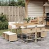 vidaXL Ensemble &agrave; manger de jardin et coussins 9 pcs beige Poly rotin