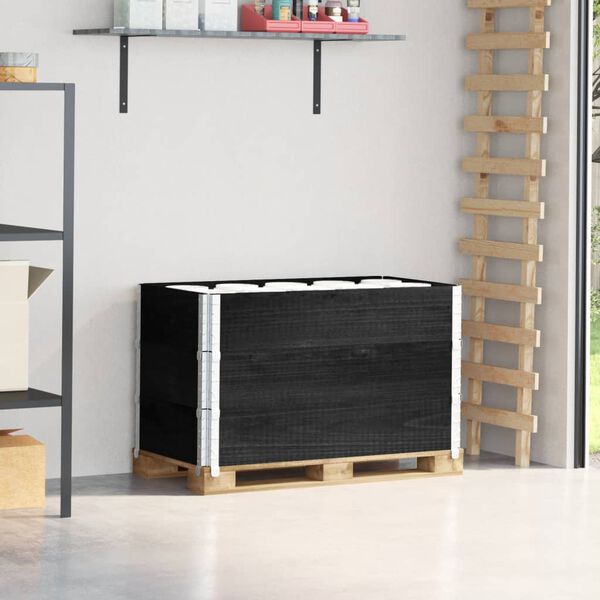 vidaXL Colliers de palette 3 pcs noir 100x50 cm bois de pin solide