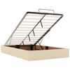 vidaXL Lit ottoman avec matelas et LED cr&egrave;me 120x190 cm tissu
