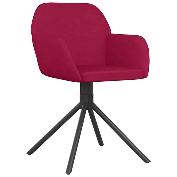 vidaXL Chaises pivotantes à manger lot de 2 Rouge bordeaux Velours