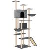 vidaXL Arbre &agrave; chat avec griffoirs en sisal Gris fonc&eacute; 191 cm