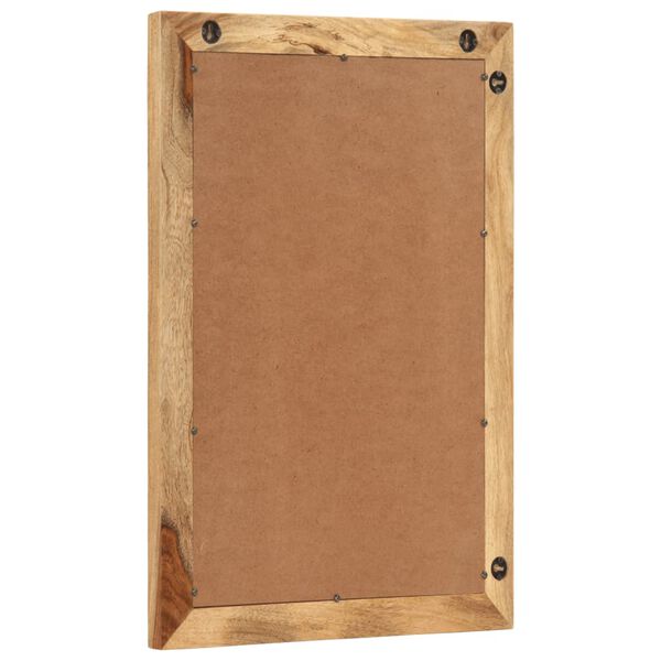 vidaXL Miroir de bain 50x70 cm bois massif de manguier brut et verre