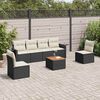 vidaXL Salon de jardin 7 pcs avec coussins noir r&eacute;sine tress&eacute;e