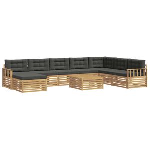 vidaXL Ensemble de canap&eacute;s d'ext&eacute;rieur 9 pc Blanc et anthracite