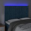 vidaXL T&ecirc;te de lit &agrave; LED Bleu fonc&eacute; 144x5x118/128 cm Velours