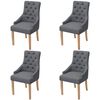vidaXL Chaises &agrave; manger lot de 4 gris fonc&eacute; tissu