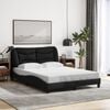 vidaXL Cadre de lit sans matelas Hvar noir 140x190 cm tissu
