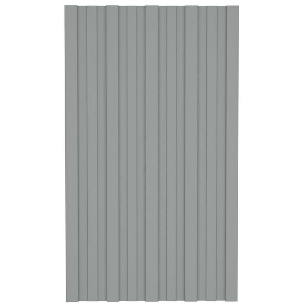 vidaXL Panneau de toiture 12 pcs Gris 80 x 45 cm Acier galvanis&eacute;