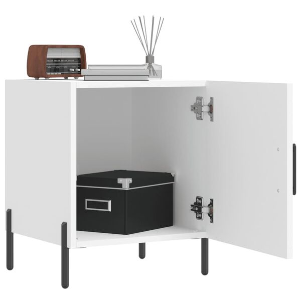 vidaXL Tables de chevet 2 pcs blanc 40x40x50 cm bois d&rsquo;ing&eacute;nierie