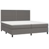 vidaXL Sommier &agrave; lattes de lit avec matelas Gris 200x200 cm Similicuir