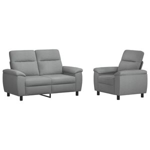 vidaXL Ensemble de Canap&eacute;s 2 pcs Gris clair Tissu