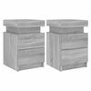 vidaXL Tables de chevet avec lumi&egrave;res LED 2 pcs sonoma gris 35x39x55cm