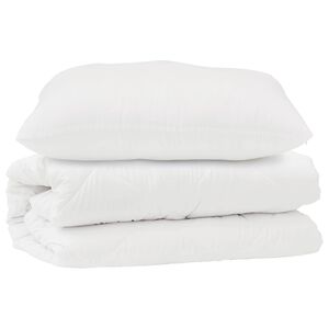 vidaXL Ensemble de Duvet avec oreiller 2 pi&egrave;ces Blanc Microfibre