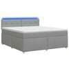 vidaXL Lit boxspring avec matelas Gris clair 140 x 190 cm Tissu