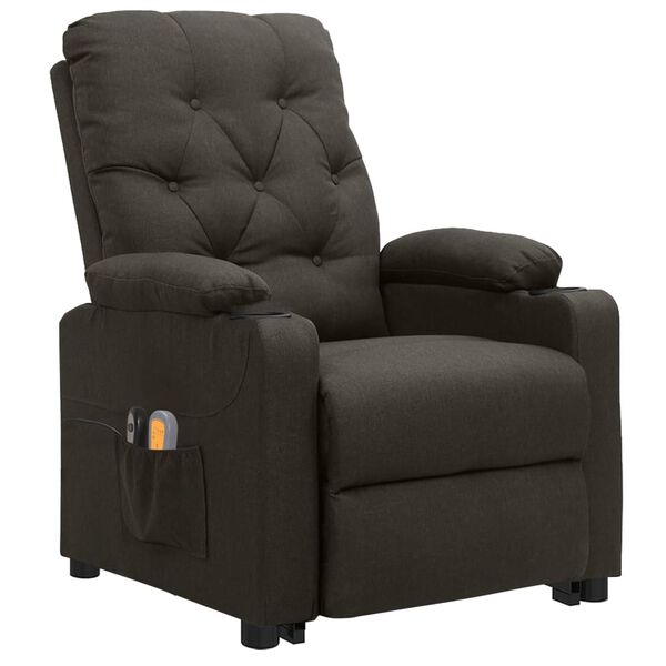 vidaXL Fauteuil de massage Taupe Tissu
