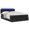 vidaXL Lit ottoman avec matelas et LED noir 140x190 cm tissu
