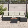 vidaXL Ensemble de canapé de jardin 6 pcs Noir Poly rotin