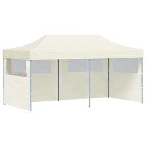 vidaXL Tente de r&eacute;ception pliable cr&egrave;me 3 x 6 m