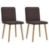 vidaXL Chaises à manger lot de 2 marron foncé tissu