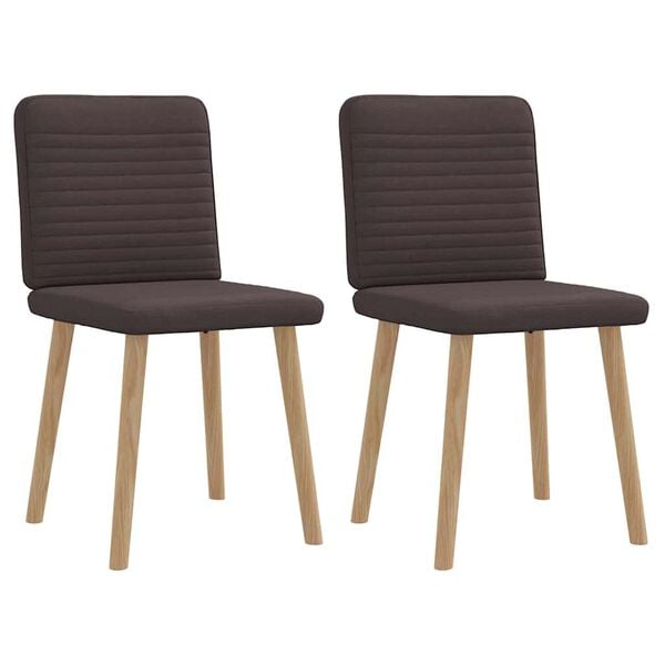 vidaXL Chaises à manger lot de 2 marron foncé tissu