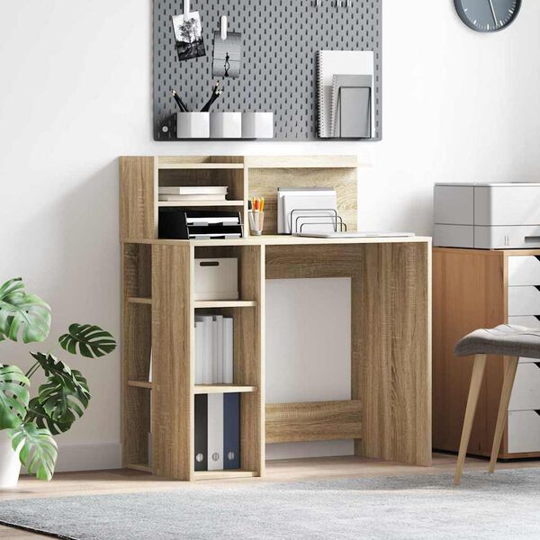 vidaXL Bureau Chêne Sonoma 90 x 48 x 101,5 cm Bois d'ingénierie