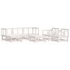 vidaXL Salon de jardin 7 pcs avec coussins blanc bois massif