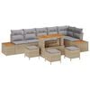 vidaXL Ensemble de canap&eacute; de jardin 10 pc 9-Nombre de places Beige